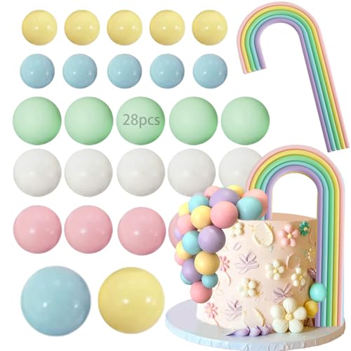 28 Stück Kugel-Kuchenaufsätze, Dekorationen, Macaron-Regenbogen-Kuchenaufsätze, Pastellfarben, für Geburtstag, Babyparty, Hochzeit, Party, Mini-Ballon, Schaumstoffkugeln, Perlenkugel 28 Stück Kugel-Kuchenaufsätze, Dekorationen, Macaron-Regenbogen-Kuchenaufsätze, Pastellfarben, für Geburtstag, Babyparty, Hochzeit, Party, Mini-Ballon, Schaumstoffkugeln, Perlenkugel von Crrynuo