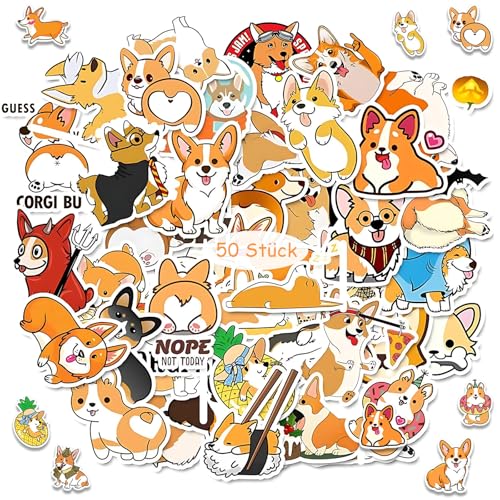 50 Stück Corgi Welpen Sticker Set, Corgi-aufkleber Schmücken Wasserdicht Aesthetic Selbst Klebende für Wasserflaschen Laptop Telefon Gitarre Skateboard für Jugendliche Kinder Erwachsene 50 Stück Corgi Welpen Sticker Set, Corgi-aufkleber Schmücken Wasserdicht Aesthetic Selbst Klebende für Wasserflaschen Laptop Telefon Gitarre Skateboard für Jugendliche Kinder Erwachsene von Crrynuo