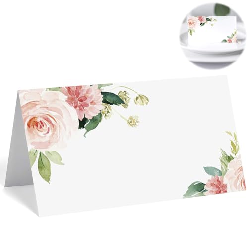 50 Stück Hochzeits-Platzkarten, Blumenmuster, weiß, gefaltet, Namenskarten für Tischdekoration, Hochzeit, Geburtstag, Weihnachten, Party-Dekoration, 10,2 x 8,9 cm 50 Stück Hochzeits-Platzkarten, Blumenmuster, weiß, gefaltet, Namenskarten für Tischdekoration, Hochzeit, Geburtstag, Weihnachten, Party-Dekoration, 10,2 x 8,9 cm von Crrynuo