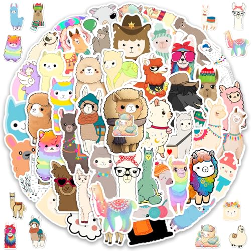 50 Stück Süße Alpaca Aufkleber, Wasserdicht Vinyl Tier Aesthetic Selbstklebende Lamm Stickers Set für Scrapbook Skateboard Auto Gepäck für Erwachsene Kinder Mädchen 50 Stück Süße Alpaca Aufkleber, Wasserdicht Vinyl Tier Aesthetic Selbstklebende Lamm Stickers Set für Scrapbook Skateboard Auto Gepäck für Erwachsene Kinder Mädchen von Crrynuo
