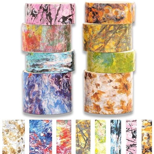 8 Rolls Washi Tape Set, Washi-Tape Dekoratives Klebeband Buntes Tape,Klebeband Bunt für Kunst, Monet Gold Foil Vintage Masking Tape,Scrapbooking Tape für DIY Kunst & Handwerk, Geschenkverpackung 8 Rolls Washi Tape Set, Washi-Tape Dekoratives Klebeband Buntes Tape,Klebeband Bunt für Kunst, Monet Gold Foil Vintage Masking Tape,Scrapbooking Tape für DIY Kunst & Handwerk, Geschenkverpackung von Crrynuo