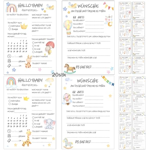 Babyshower Ratespiel Karten zum Ausfüllen,20 Ratespielkarten für Babypartys,Tolles Spiel für die Babyparty und Gender Reveal Feier,Deko Baby Shower Party Spiel Jungen und Mädchen,Wasser, 20 Karten Babyshower Ratespiel Karten zum Ausfüllen,20 Ratespielkarten für Babypartys,Tolles Spiel für die Babyparty und Gender Reveal Feier,Deko Baby Shower Party Spiel Jungen und Mädchen,Wasser, 20 Karten von Crrynuo