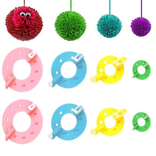 Crrynuo 8 Stück PomPom Maker Set, 4 Größen Fluff Ball Weaver Nadel Wolle Stricken Kunststoff Handwerk Werkzeug Set DIY Pompoms Handwerk Puppe Making Kits für DIY Nadel Handarbeiten Dekoration Crrynuo 8 Stück PomPom Maker Set, 4 Größen Fluff Ball Weaver Nadel Wolle Stricken Kunststoff Handwerk Werkzeug Set DIY Pompoms Handwerk Puppe Making Kits für DIY Nadel Handarbeiten Dekoration von Crrynuo