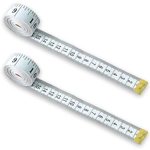 Doppelseitiges, langlebiges Maßband, perfekt zum Messen des Körpers, 150 cm, Doppelskala, Nähtuch, Schneiderband, weiches Band für Familienmaß, 2 Stück, Weiß Doppelseitiges, langlebiges Maßband, perfekt zum Messen des Körpers, 150 cm, Doppelskala, Nähtuch, Schneiderband, weiches Band für Familienmaß, 2 Stück, Weiß von Crrynuo