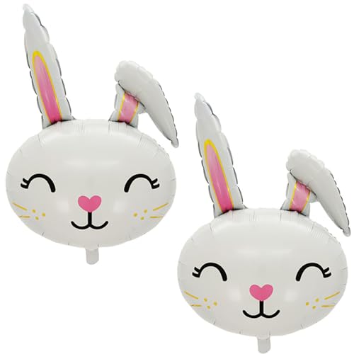 Folienballons mit Hasen-Motiv, Osterhasen-Dekoration, Partyzubehör, Waldtiere, Babyparty, Geburtstagsparty-Dekoration, 2 Stück Folienballons mit Hasen-Motiv, Osterhasen-Dekoration, Partyzubehör, Waldtiere, Babyparty, Geburtstagsparty-Dekoration, 2 Stück von Crrynuo