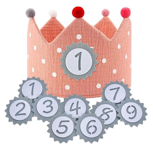 Geburtstagskrone Mädchen & Junge aus Musselin, Geburtstagskrone aus Stoff mit Auswechselbaren Zahlen von 1-9,Wendbare Krone Geburtstag Mädchen,Unisex Krone für Kinder Geburtstag Party Supplies Geburtstagskrone Mädchen & Junge aus Musselin, Geburtstagskrone aus Stoff mit Auswechselbaren Zahlen von 1-9,Wendbare Krone Geburtstag Mädchen,Unisex Krone für Kinder Geburtstag Party Supplies von Crrynuo