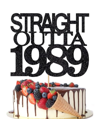 Crseniny Tortenaufsatz "Hello 60", mit Glitzer, gerade, Aufschrift "Hello 60", 60 Fabulous, Cheer to 60 Years, für Männer und Frauen, Geburtstag/Hochzeit/Jahrestag (1989), Schwarz von Crseniny