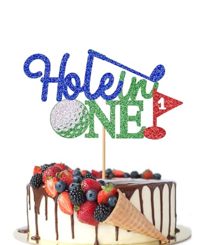Crseniny Tortenaufsatz mit Loch in einem, Golf-Dekoration, Golf-Dekoration für den ersten Geburtstag, Golf-Themen-Dekorationen mit Wagenflagge für Golf-Themenparty-Zubehör Crseniny Tortenaufsatz mit Loch in einem, Golf-Dekoration, Golf-Dekoration für den ersten Geburtstag, Golf-Themen-Dekorationen mit Wagenflagge für Golf-Themenparty-Zubehör von Crseniny