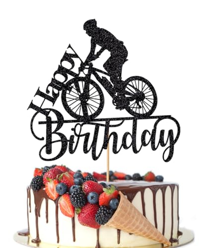 Crseniny Tortenaufsatz mit schwarzem Blitz-Fahrrad, für Geburtstagsparty, Kuchendekoration, Sport-Motto-Partyzubehör Crseniny Tortenaufsatz mit schwarzem Blitz-Fahrrad, für Geburtstagsparty, Kuchendekoration, Sport-Motto-Partyzubehör von Crseniny