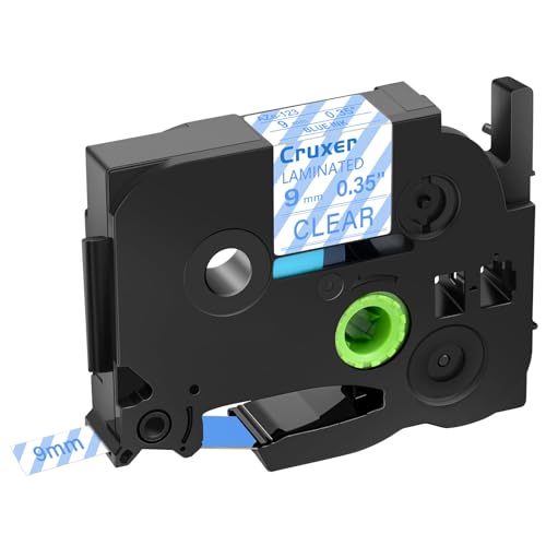 Cruxer 100er-Packung Kompatibel für P-touch TZe-123 TZe123 TZ-123 TZ123 9mm 0,35'' Laminierte Bänder Blau auf Klar, Schriftband Ersatz für PT-D200 PT-D210 PT-D400 PT-D450 D600 H100 1230PC Maker von Cruxer