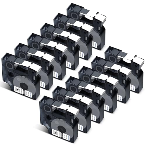 Cruxer 12er-Packung Kompatibel für Dymo Rhino 18055 S0718300 A18055 Schrumpfschlauch Industrie Etikettenband,Schwarz auf Weiß 12mm x 1.5m Ersatz für Dymo LabelWriter und Rhino 3000 4200 5000 5200 Cruxer 12er-Packung Kompatibel für Dymo Rhino 18055 S0718300 A18055 Schrumpfschlauch Industrie Etikettenband,Schwarz auf Weiß 12mm x 1.5m Ersatz für Dymo LabelWriter und Rhino 3000 4200 5000 5200 von Cruxer