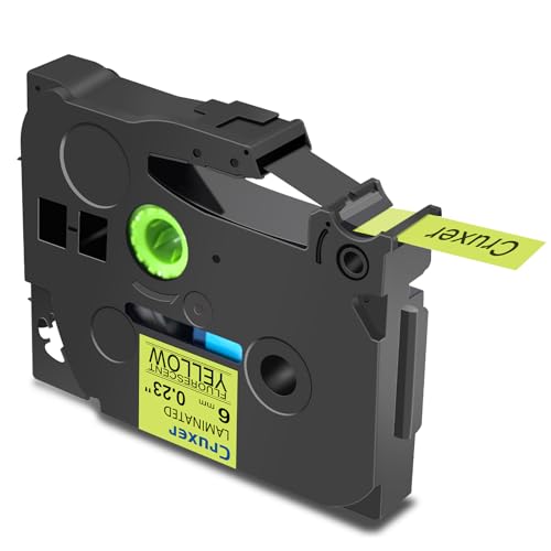 Cruxer 1er-Packung Kompatibel für Brother P-touch TZe-C11 Fluoreszierend Laminierte Bänder,Schwarz auf Gelb 0,23'' 6mm x 5m Schriftband Ersatz für Brother PT-H100R PT-200 PT-H110 PT-D410 PT-E110VP Cruxer 1er-Packung Kompatibel für Brother P-touch TZe-C11 Fluoreszierend Laminierte Bänder,Schwarz auf Gelb 0,23'' 6mm x 5m Schriftband Ersatz für Brother PT-H100R PT-200 PT-H110 PT-D410 PT-E110VP von Cruxer