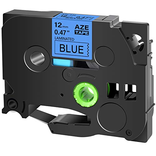 Cruxer 1x kompatibel mit Brother Ptouch Bänder TZe-531 AZe531 Tape Schwarz auf Blau Band 12mm x 8m für Brother H101TB PT-D200BWVP PT-D400 PT-D600VP PT-P300BT PT-H107B PT-D200BW von Cruxer
