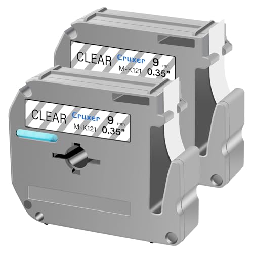 Cruxer 2 Packung Ersatz für P Touch M-K121 MK121 M121 Schwarz auf Klar 9mm 0,35 3/8 M Klebeband Klar für Ptouch PT-M95 PT-80 PT-90 PT-70 PT-55 PT-65 PT-85 PT-45 PT-70BM PT-100 Etikettendrucker Cruxer 2 Packung Ersatz für P Touch M-K121 MK121 M121 Schwarz auf Klar 9mm 0,35 3/8 M Klebeband Klar für Ptouch PT-M95 PT-80 PT-90 PT-70 PT-55 PT-65 PT-85 PT-45 PT-70BM PT-100 Etikettendrucker von Cruxer