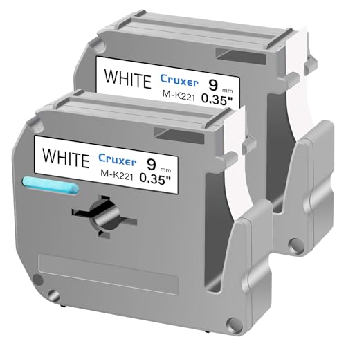 Cruxer 2 Packung Ersatz für P Touch M-K221 MK221 M221 Schwarz auf Weiß 9mm 0,35 3/8 M Klebeband Weiß für Ptouch PT-M95 PT-80 PT-90 PT-70 PT-55 PT-65 PT-85 PT-45 PT-70BM PT-100 Etikettendrucker Cruxer 2 Packung Ersatz für P Touch M-K221 MK221 M221 Schwarz auf Weiß 9mm 0,35 3/8 M Klebeband Weiß für Ptouch PT-M95 PT-80 PT-90 PT-70 PT-55 PT-65 PT-85 PT-45 PT-70BM PT-100 Etikettendrucker von Cruxer