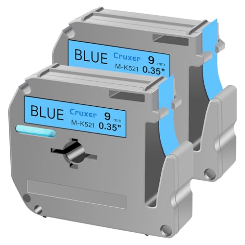 Cruxer 2 Packung Ersatz für P Touch M-K521 MK521 M521 Schwarz auf Blau 9mm 0,35 3/8 M Klebeband Blau für Ptouch PT-M95 PT-80 PT-90 PT-70 PT-55 PT-65 PT-85 PT-45 PT-70BM PT-100 Etikettendrucker Cruxer 2 Packung Ersatz für P Touch M-K521 MK521 M521 Schwarz auf Blau 9mm 0,35 3/8 M Klebeband Blau für Ptouch PT-M95 PT-80 PT-90 PT-70 PT-55 PT-65 PT-85 PT-45 PT-70BM PT-100 Etikettendrucker von Cruxer