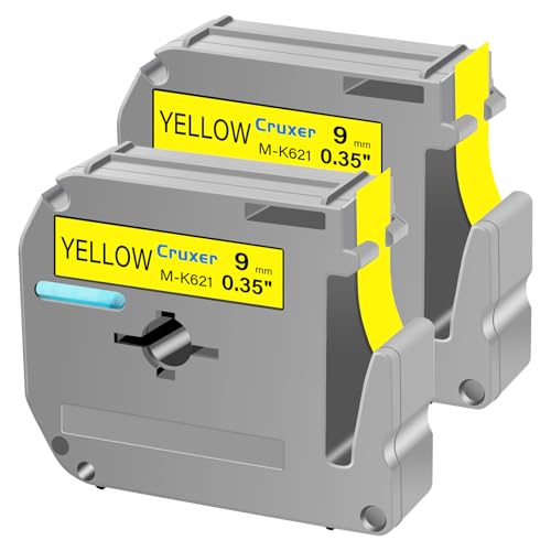 Cruxer 2 Packung Ersatz für P Touch M-K621 MK621 M621 Schwarz auf Gelb 9mm 0,35 3/8 M Klebeband Gelb für Ptouch PT-M95 PT-80 PT-90 PT-70 PT-55 PT-65 PT-85 PT-45 PT-70BM PT-100 Etikettendrucker Cruxer 2 Packung Ersatz für P Touch M-K621 MK621 M621 Schwarz auf Gelb 9mm 0,35 3/8 M Klebeband Gelb für Ptouch PT-M95 PT-80 PT-90 PT-70 PT-55 PT-65 PT-85 PT-45 PT-70BM PT-100 Etikettendrucker von Cruxer