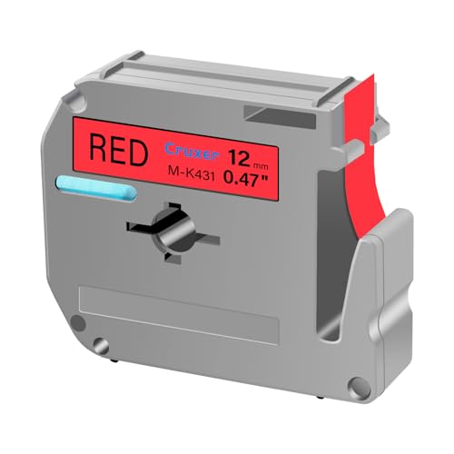 Cruxer 20 Packung Ersatz für P Touch M Schriftbänder M-K431 MK431 M431 M-K431s, Schwarz auf Rot, 12 mm, 0,47 1/2, für Ptouch PT-M95 PT-80 PT-90 PT-70 PT-65 PT-85 PT-45 PT-70BM Etikettendrucker Cruxer 20 Packung Ersatz für P Touch M Schriftbänder M-K431 MK431 M431 M-K431s, Schwarz auf Rot, 12 mm, 0,47 1/2, für Ptouch PT-M95 PT-80 PT-90 PT-70 PT-65 PT-85 PT-45 PT-70BM Etikettendrucker von Cruxer