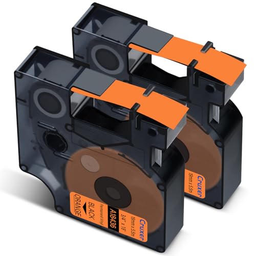 Cruxer 2er-Packung Kompatibel für Dymo IND 18436 S0718500 A18436 Vinyl Etikettenband,Schwarz auf Orange 19mm x 5.5m Ersatz für Dymo Rhino 4200 5000 5200 6000 ILP 219 3M PL150 3M PL200 3M PL300 Cruxer 2er-Packung Kompatibel für Dymo IND 18436 S0718500 A18436 Vinyl Etikettenband,Schwarz auf Orange 19mm x 5.5m Ersatz für Dymo Rhino 4200 5000 5200 6000 ILP 219 3M PL150 3M PL200 3M PL300 von Cruxer