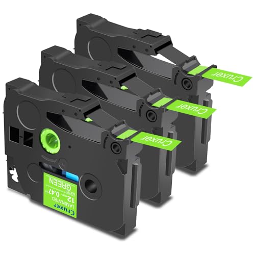 Cruxer 3er-Packung Kompatibel für Brother P-touch TZe-MQG35 Matt Green Laminierte Bänder,Weiß auf Grün 0,47'' 12mm x 5m Schriftband Ersatz für Brother PT-H100R PT-H105 PT-H110 PT-D410 PT-E110VP Cruxer 3er-Packung Kompatibel für Brother P-touch TZe-MQG35 Matt Green Laminierte Bänder,Weiß auf Grün 0,47'' 12mm x 5m Schriftband Ersatz für Brother PT-H100R PT-H105 PT-H110 PT-D410 PT-E110VP von Cruxer