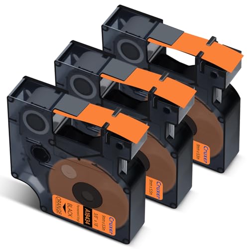Cruxer 3er-Packung Kompatibel für Dymo IND 18434 A18434 Vinyl Etikettenband Bänder,Schwarz auf Orange 9mm x 5.5m Ersatz für Dymo Rhino 1000 4200 6000 LabelWriter 450 Duo ILP 219 3M PL150 3M PL300 Cruxer 3er-Packung Kompatibel für Dymo IND 18434 A18434 Vinyl Etikettenband Bänder,Schwarz auf Orange 9mm x 5.5m Ersatz für Dymo Rhino 1000 4200 6000 LabelWriter 450 Duo ILP 219 3M PL150 3M PL300 von Cruxer