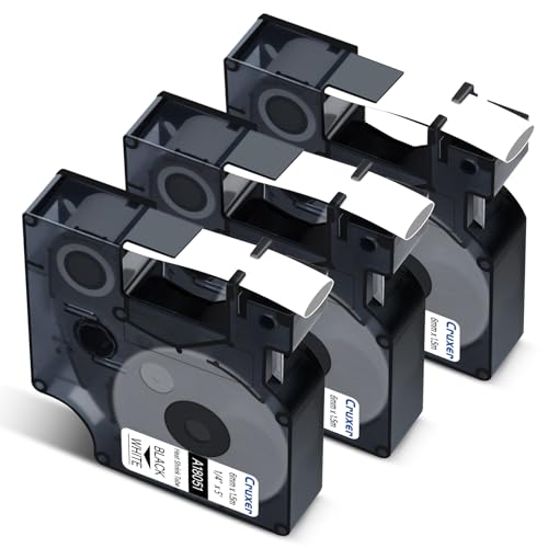 Cruxer 3er-Packung Kompatibel für Dymo Rhino 18051 S0718260 A18051 Schrumpfschlauch Industrie Etikettenband,Schwarz auf Weiß 6mm x 1.5m Ersatz für Dymo LabelWriter und Rhino 3000 4200 5000 5200 Cruxer 3er-Packung Kompatibel für Dymo Rhino 18051 S0718260 A18051 Schrumpfschlauch Industrie Etikettenband,Schwarz auf Weiß 6mm x 1.5m Ersatz für Dymo LabelWriter und Rhino 3000 4200 5000 5200 von Cruxer