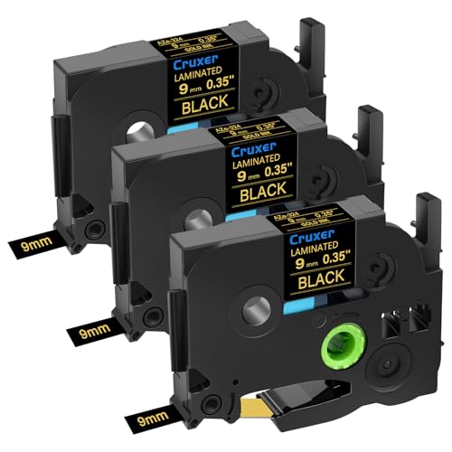 Cruxer 3er-Packung Kompatibel für P-touch TZe-324 TZe324 TZ-324 TZ324 9mm 0,35'' Laminierte Bänder Gold auf Schwarz, Schriftband Ersatz für PT-D200 PT-D210 PT-D400 PT-D450 D600 H100 1230PC Maker Cruxer 3er-Packung Kompatibel für P-touch TZe-324 TZe324 TZ-324 TZ324 9mm 0,35'' Laminierte Bänder Gold auf Schwarz, Schriftband Ersatz für PT-D200 PT-D210 PT-D400 PT-D450 D600 H100 1230PC Maker von Cruxer