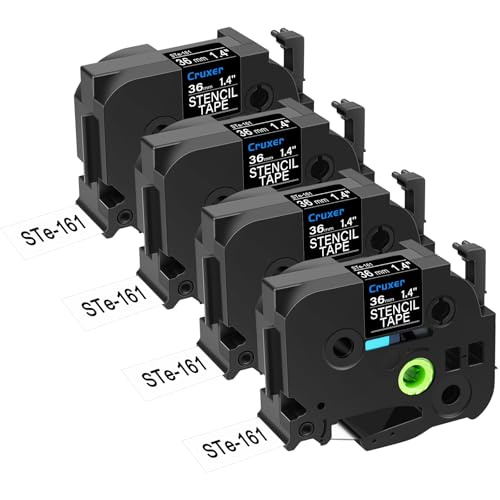 Cruxer 4er-Packung Ersatz für P-touch STe-161 ST-161 STe161 Elektrochemisches Ätzetiketten-Schablonen-Metallband 36 mm 1,4 Zoll 3M für Ptouch PT530 550 9200pc 9200dx 9400 9500pc 9600 9700PC Drucker Cruxer 4er-Packung Ersatz für P-touch STe-161 ST-161 STe161 Elektrochemisches Ätzetiketten-Schablonen-Metallband 36 mm 1,4 Zoll 3M für Ptouch PT530 550 9200pc 9200dx 9400 9500pc 9600 9700PC Drucker von Cruxer