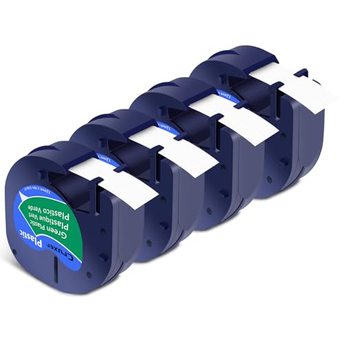 Cruxer 4er-Packung Kompatibel für Dymo Letra Tag 91224 91204 91334 59425 S0721640 Grün Etikettenband Bänder, 12mm x 4m Schriftband Ersatz für Dymo LetraTag LT-100H Plus LT-100H 2000 QX50 XM XR Cruxer 4er-Packung Kompatibel für Dymo Letra Tag 91224 91204 91334 59425 S0721640 Grün Etikettenband Bänder, 12mm x 4m Schriftband Ersatz für Dymo LetraTag LT-100H Plus LT-100H 2000 QX50 XM XR von Cruxer