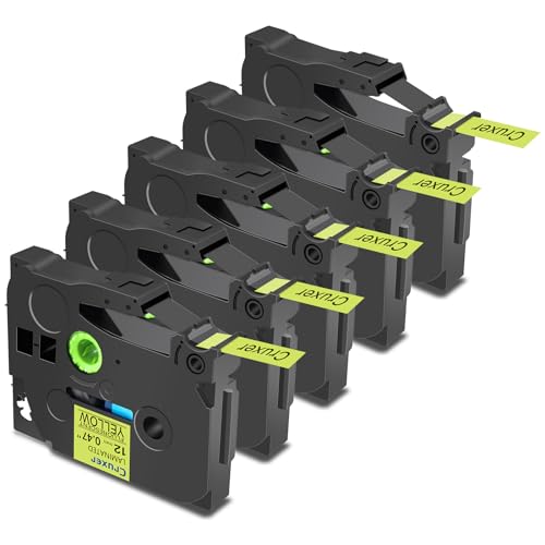 Cruxer 5er-Packung Kompatibel für Brother P-touch TZe-C31 Fluoreszierend Laminierte Bänder,Schwarz auf Gelb 0,47'' 12mm x 5m Schriftband Ersatz für Brother PT-H100R PT-200 PT-H110 PT-D410 PT-E110VP Cruxer 5er-Packung Kompatibel für Brother P-touch TZe-C31 Fluoreszierend Laminierte Bänder,Schwarz auf Gelb 0,47'' 12mm x 5m Schriftband Ersatz für Brother PT-H100R PT-200 PT-H110 PT-D410 PT-E110VP von Cruxer