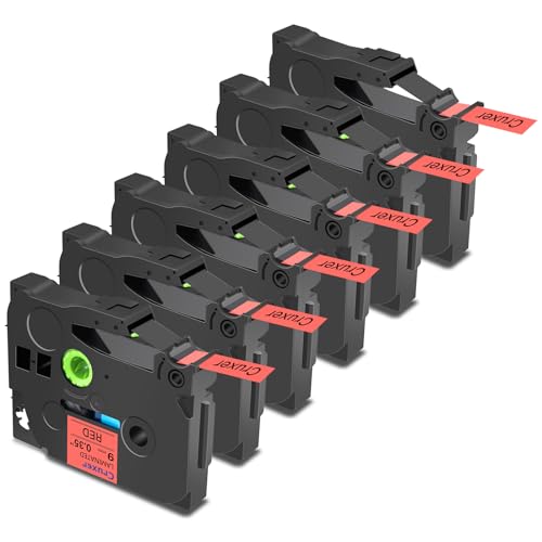 Cruxer 6er-Packung Kompatibel für Brother P-touch TZe-421 Red Laminierte Bänder,Schwarz auf Roter 0,35'' 9mm x 8m Schriftband Ersatz für Brother PT-H100R PT-200 PT-H105 PT-H110 PT-D410 PT-E110VP Cruxer 6er-Packung Kompatibel für Brother P-touch TZe-421 Red Laminierte Bänder,Schwarz auf Roter 0,35'' 9mm x 8m Schriftband Ersatz für Brother PT-H100R PT-200 PT-H105 PT-H110 PT-D410 PT-E110VP von Cruxer