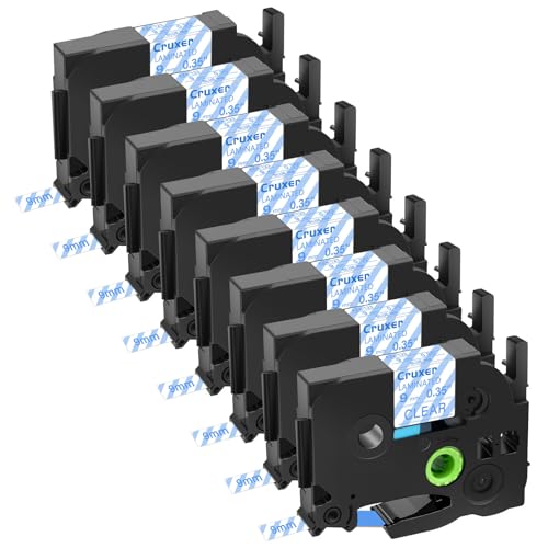 Cruxer 8er-Packung Kompatibel für P-touch TZe-123 TZe123 TZ-123 TZ123 9mm 0,35'' Laminierte Bänder Blau auf Klar, Schriftband Ersatz für PT-D200 PT-D210 PT-D400 PT-D450 D600 H100 1230PC Maker von Cruxer