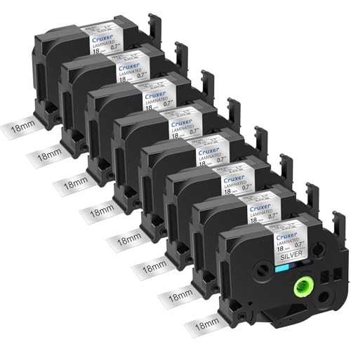 Cruxer 8er-Packung Kompatibel für P-touch TZe-941 TZe941 TZ-941 TZ941 18mm 0,7'' Laminierte Bänder Schwarz auf Silber, Schriftband Ersatz für PT-D400AD D450 D600 P700 P750W H500LI 1880C 2730 Maker Cruxer 8er-Packung Kompatibel für P-touch TZe-941 TZe941 TZ-941 TZ941 18mm 0,7'' Laminierte Bänder Schwarz auf Silber, Schriftband Ersatz für PT-D400AD D450 D600 P700 P750W H500LI 1880C 2730 Maker von Cruxer