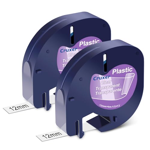 Cruxer Kompatibel für DYMO LetraTag 12267 S0721530 Klares Kunststoffband 12mm x 4m, Ersatz-Etikettenband schwarz auf klar/transparent für Dymo LetraTag LT100H LT100T LT110T QX50 XR XM 2000 , 2 Stück Cruxer Kompatibel für DYMO LetraTag 12267 S0721530 Klares Kunststoffband 12mm x 4m, Ersatz-Etikettenband schwarz auf klar/transparent für Dymo LetraTag LT100H LT100T LT110T QX50 XR XM 2000 , 2 Stück von Cruxer