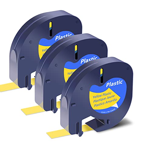 Cruxer Kompatible Etikettenband Ersatz 91202 S0721620 Schwarz auf Gelb 12 mm x 4 m Ersatz für Dymo Letratag Band LT-100H LT-110T QX50 XR XM 2000 Plus Etikettenhersteller, 3 Stück Cruxer Kompatible Etikettenband Ersatz 91202 S0721620 Schwarz auf Gelb 12 mm x 4 m Ersatz für Dymo Letratag Band LT-100H LT-110T QX50 XR XM 2000 Plus Etikettenhersteller, 3 Stück von Cruxer