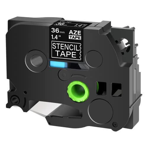 Kompatibel mit Brother P Touch Etikettendrucker Schablonenband STe-161 (36 mm) 3M Schwarz auf Transparent-Schablonenband Elektrolytische chemische Ätzung von Metallteilen für Mobile PT-P910BT PT-530 von Cruxer