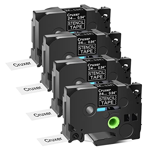 Kompatibel mit Brother Mobile Solutions STe-151 24 mm Schablonenband, Schablonenband, elektrolytisches geätztes Metall für P-Touch 3M PT-D600 PT-D610BT PT-P710BT Etikettenhersteller, 4 Stück ack Kompatibel mit Brother Mobile Solutions STe-151 24 mm Schablonenband, Schablonenband, elektrolytisches geätztes Metall für P-Touch 3M PT-D600 PT-D610BT PT-P710BT Etikettenhersteller, 4 Stück ack von Cruxer