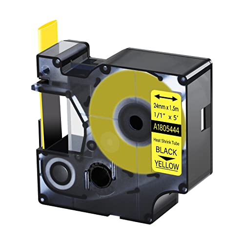 Rhino Industrielle Schrumpfschlauch-Etiketten, kompatibel mit DYMO 1805444, 24 mm, 1,5 m, schwarz auf gelb, Industrie-Etikettenband, Drahtbänder für DYMO Rhino Pro 6000 6500 Rhino Rhino Industrielle Schrumpfschlauch-Etiketten, kompatibel mit DYMO 1805444, 24 mm, 1,5 m, schwarz auf gelb, Industrie-Etikettenband, Drahtbänder für DYMO Rhino Pro 6000 6500 Rhino von Cruxer