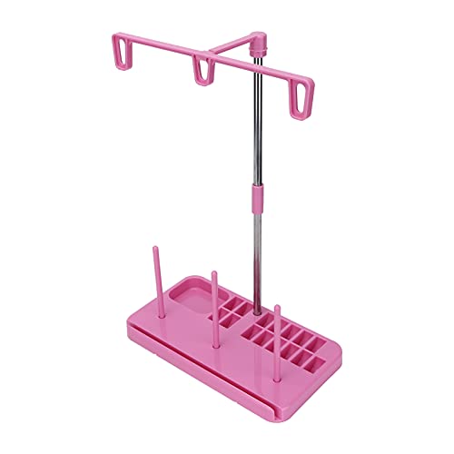 Cryfokt 3 Spulenhalter, Stabiler 3 Spulen -Rack -Halter Einfach zu Montieren Fadenhalter Ständer für Nähmaschinen für den Haushalt (PINK) von Cryfokt