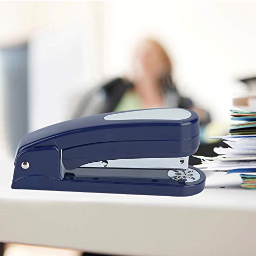 Cryfokt 45 Grad Desktop Heftler, Stapler mit Grundnahrungsmitteln, Feste Struktur für Zeitungen Hausaufgaben (Blau (eine Schachtel mit Grundnadeln)) von Cryfokt