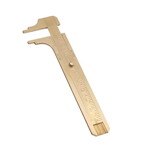 Cryfokt Überdachte Werkzeuge, Doppel Skalen Design Brass Vernier Ralders Calaus High Vintage -Stil für Tischlerei für die Branche (Doppelte Skala 100mm) von Cryfokt