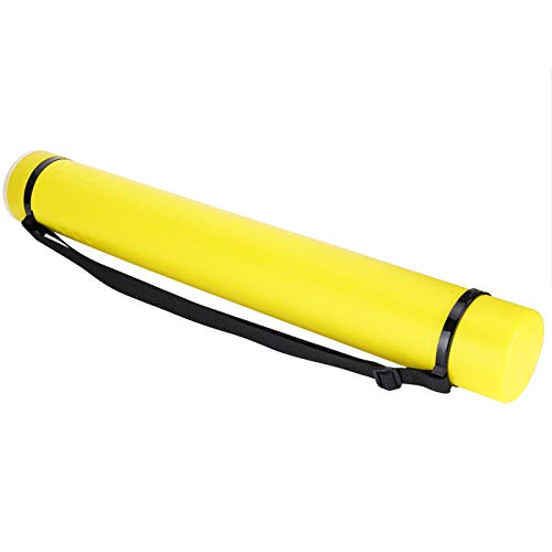 Cryfokt Zeichnungslagerrohr, Einstellbare Wasserdichte Posterrohr, Ausziehbar für Kartenplakate Dokumente Kunstwerke (YELLOW) von Cryfokt