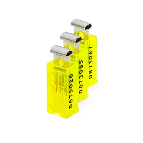 Set mit 3 Sicherheitsplomben für Ihre Datensicherung, zu Backup. Tamper, Sicherheitsschloss, Sicherheitsetiketten, Entfernung für Anhänger, Logistik, Versand, Verpackung, Versand - Gelb Set mit 3 Sicherheitsplomben für Ihre Datensicherung, zu Backup. Tamper, Sicherheitsschloss, Sicherheitsetiketten, Entfernung für Anhänger, Logistik, Versand, Verpackung, Versand - Gelb von Cryptosteel