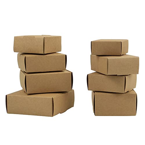50 Stück quadratische weiße handgefertigte Süßigkeiten-Seifenbox Schmuck (Rotbraun, 6 x 8,5 x 3 cm) von Crysdaralovebi