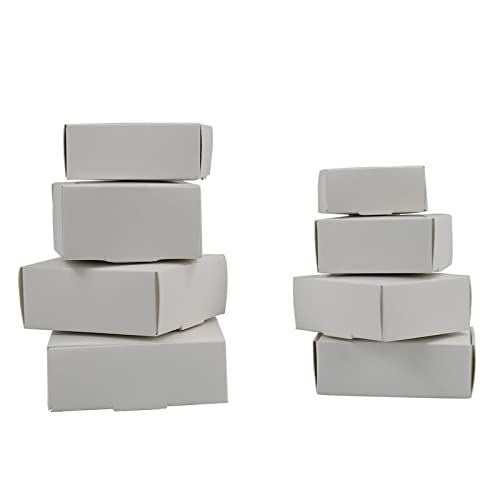 50 Stück quadratische weiße handgefertigte Süßigkeiten-Seifenbox Schmuck schwarze Verpackung Geschenkboxen (weiß, 7,5 x 7,5 x 3 cm) von Crysdaralovebi