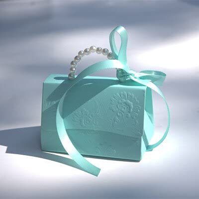 Crysdaralovebi 20 Stück Kunstperlen mit Griffen, Süßigkeiten-Box für Babyparty, Geschenkbox, Geburtstagsparty, Dekoration, Kinder, Hochzeit, Gastgeschenke (himmelblau, 90 x 55 x 60 mm) von Crysdaralovebi