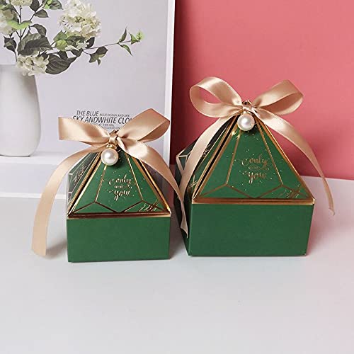 Crysdaralovebi Gem Tower Bronzing Candy Box Hochzeit Geschenk Verpackung Box nur für Sie Schokolade Süßigkeiten Papier Geschenkbox für Babyparty Event Party (grün, 20 Stück) von Crysdaralovebi