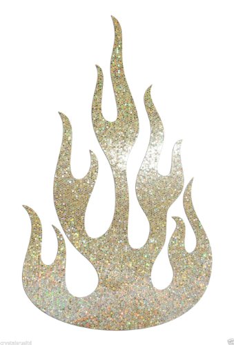 15,2 cm High Flame Fire Glitter Pailletten zum Aufbügeln gold AB von CrystalsRus