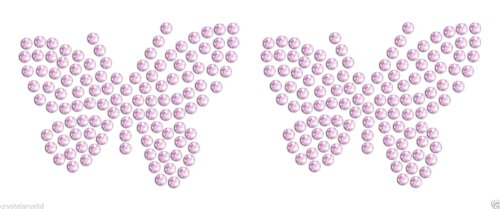 2 kleine Schmetterling Bügelbild Strass babyrosa 2 kleine Schmetterling Bügelbild Strass babyrosa von CrystalsRus