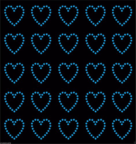 30 Strass-Herzen zum Aufbügeln mit Transferfolie, glitzernd blau von CrystalsRus